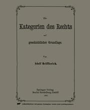 Cover von Die Kategorien des Rechts auf geschichtlicher Grundlage