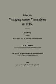 Cover von Ueber die Versorgung unserer Verwundeten im Felde