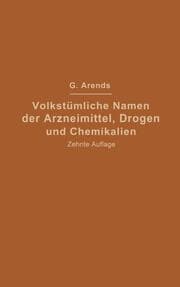 Cover von Volkstümliche Namen der Arzneimittel, Drogen und Chemikalien