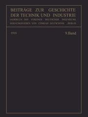 Cover von Beiträge zur Geschichte der Technik und Industrie