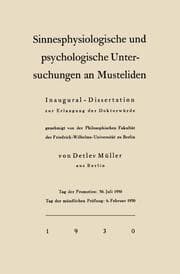 Cover von Sinnesphysiologische und psychologische Untersuchungen an Musteliden