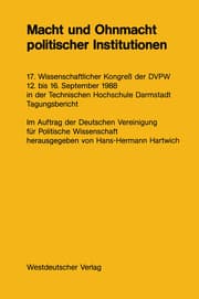 Cover von Macht und Ohnmacht politischer Institutionen