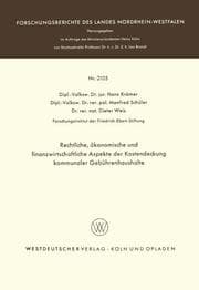 Cover von Rechtliche, ökonomische und finanzwirtschaftliche Aspekte der Kostendeckung kommunaler Gebührenhaushalte