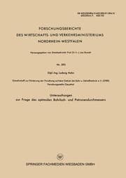 Cover von Untersuchungen zur Frage des optimalen Bohrloch- und Patronendurchmessers