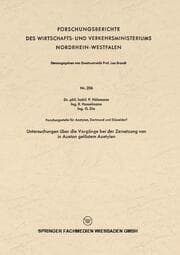 Cover von Untersuchungen über die Vorgänge bei der Zersetzung von in Azeton gelöstem Azetylen