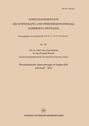 Cover von Thermochemische Untersuchungen im System SiO2 und Na2O SiO2