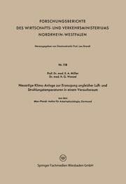 Cover von Neuartige Klima-Anlage zur Erzeugung ungleicher Luft- und Strahlungstemperaturen in einem Versuchsraum