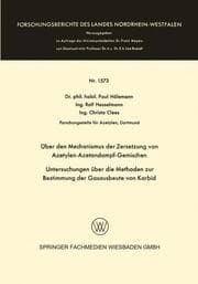 Cover von Über den Mechanismus der Zersetzung von Azetylen-Azetondampf-Gemischen