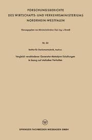 Cover von Vergleich verschiedener Generator-Metadyne-Schaltungen in bezug auf statisches Verhalten
