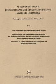 Cover von Untersuchungen über die zweckmäßige Wicklungsart von Leinengarnkreuzspulen unter Berücksichtigung der Anwendung hoher Geschwindigkeiten des Garnes