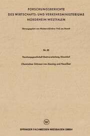 Cover von Chemisches Glänzen von Messing und Neusilber