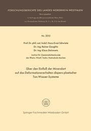 Cover von Über den Einfluß der Mineralart auf das Deformationsverhalten dispers-plastischer Ton-Wasser-Systeme