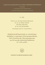 Cover von Molekularstrahl-Experimente an zweiatomigen Molekülen in angeregten Schwingungszuständen