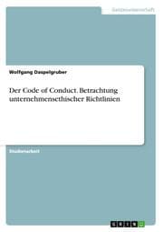 Cover von Der Code of Conduct.Betrachtung unternehmensethischer Richtlinien