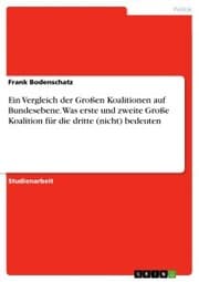 Cover von Ein Vergleich der Großen Koalitionen auf Bundesebene. Was erste und zweite Große Koalition für die dritte (nicht) bedeuten
