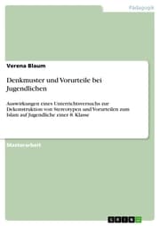 Cover von Denkmuster und Vorurteile bei Jugendlichen