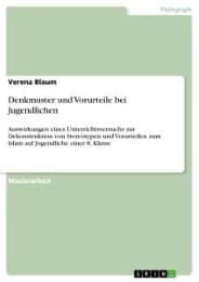Cover von Denkmuster und Vorurteile bei Jugendlichen