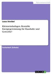 Cover von Kleinwindanlagen. Rentable Energiegewinnung für Haushalte und Gewerbe?
