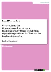 Cover von Untersuchung der Grundwasserschwankungen. Hydrologische, hydrogeologische und vegetationsspezifische Einflüsse auf das Biodiversitätstestfeld