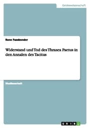Cover von Widerstand und Tod des Thrasea Paetus in den Annalen des Tacitus