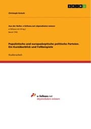 Cover von Populistische und europaskeptische politische Parteien. Ein Kurzüberblick und Fallbeispiele