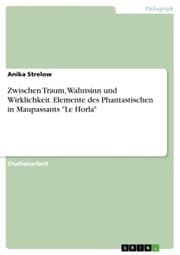 Cover von Zwischen Traum, Wahnsinn und Wirklichkeit. Elemente des Phantastischen in Maupassants 'Le Horla'