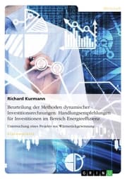 Cover von Beurteilung der Methoden dynamischer Investitionsrechnungen. Handlungsempfehlungen für Investitionen im Bereich Energieeffizienz