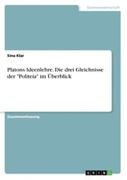 Cover von Platons Ideenlehre. Die drei Gleichnisse der 'Politeia' im Überblick
