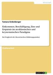 Cover von Einkommen, Beschäftigung, Zins und Ersparnis im neoklassischen und keynesianischen Paradigma