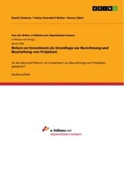 Cover von Return on Investment als Grundlage zur Berechnung und Beurteilung von Projekten