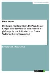 Cover von Denken in Stahlgewittern. Der Wandel des Krieges und der Wunsch zum Frieden in philosophischer Reflexion vom Ersten Weltkrieg bis zur Gegenwart