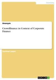 Cover von Crowdfinance in Context of Corporate Finance