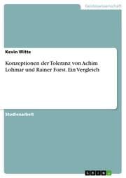 Cover von Konzeptionen der Toleranz von Achim Lohmar und Rainer Forst. Ein Vergleich