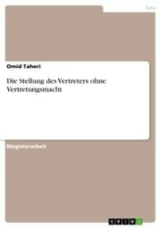 Cover von Die Stellung des Vertreters ohne Vertretungsmacht
