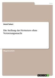 Cover von Die Stellung des Vertreters ohne Vertretungsmacht