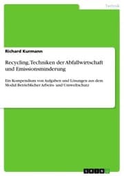 Cover von Recycling, Techniken der Abfallwirtschaft und Emissionsminderung