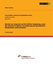 Cover von Besteht ein Anspruch auf die übliche Vergütung, wenn die arbeitsvertragliche Vereinbarung den gesetzlichen Mindestlohn unterschreitet?