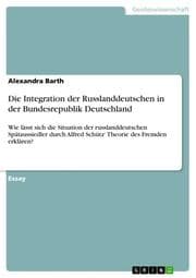Cover von Die Integration der Russlanddeutschen in der Bundesrepublik Deutschland