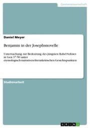 Cover von Benjamin in der Josephsnovelle