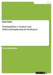 Cover von Trainingslehre I. Analyse und Makrozyklusplanung im Kraftsport