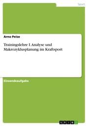 Cover von Trainingslehre I. Analyse und Makrozyklusplanung im Kraftsport