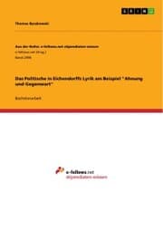 Cover von Das Politische in Eichendorffs Lyrik am Beispiel 'Ahnung und Gegenwart'