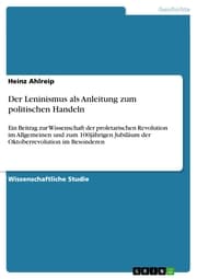Cover von Der Leninismus als Anleitung zum politischen Handeln