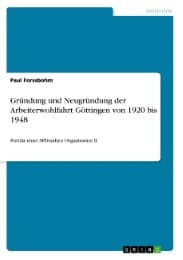 Cover von Gründung und Neugründung der Arbeiterwohlfahrt Göttingen von 1920 bis 1948