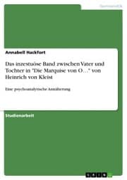 Cover von Das inzestuöse Band zwischen Vater und Tochter in 'Die Marquise von O¿' von Heinrich von Kleist