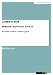 Cover von Herrenmahlspraxis in Korinth