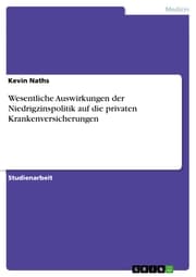 Cover von Wesentliche Auswirkungen der Niedrigzinspolitik auf die privaten Krankenversicherungen