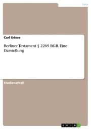 Cover von Berliner Testament § 2269 BGB. Eine Darstellung