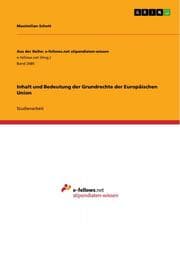 Cover von Inhalt und Bedeutung der Grundrechte der Europäischen Union