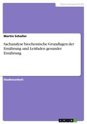 Cover von Sachanalyse biochemische Grundlagen der Ernährung und Leitfaden gesunder Ernährung